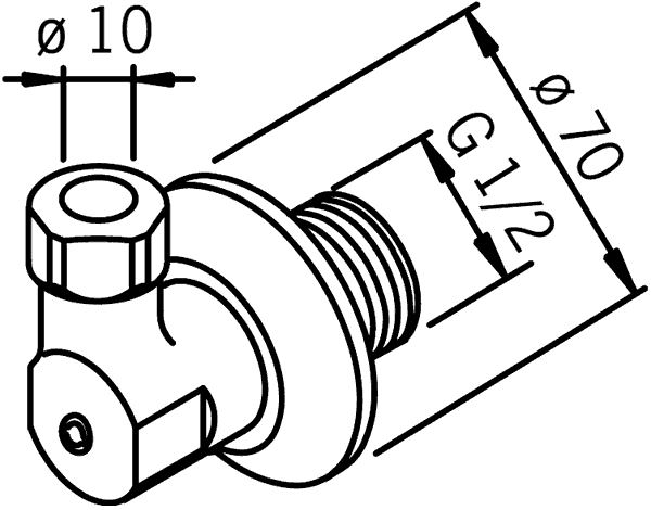 ORAS 281213/2  Угловой вентиль 1/2"x10 мм (2 шт.)