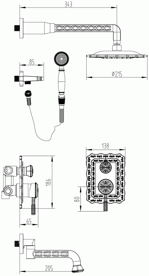 Lemark Jasmine LM6622ORB Встраиваемый комплект для ванны