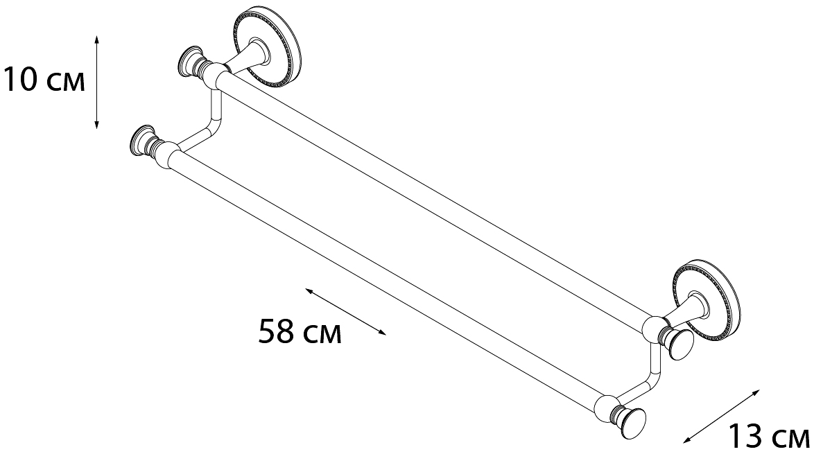 Fixsen Adele FX-55002 Полотенцедержатель двойной 58 см