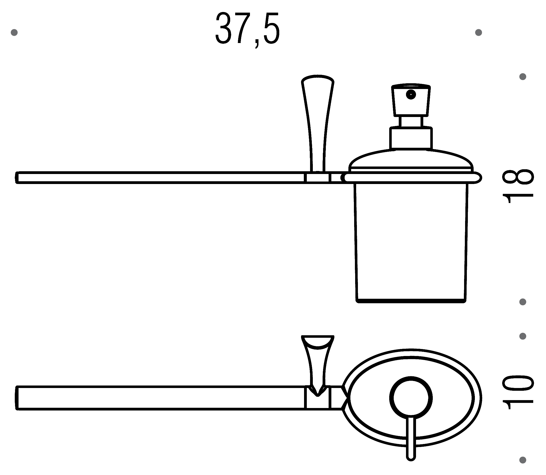 Colombo Land B2874SX Полотенцедержатель с диспенсером (левый)