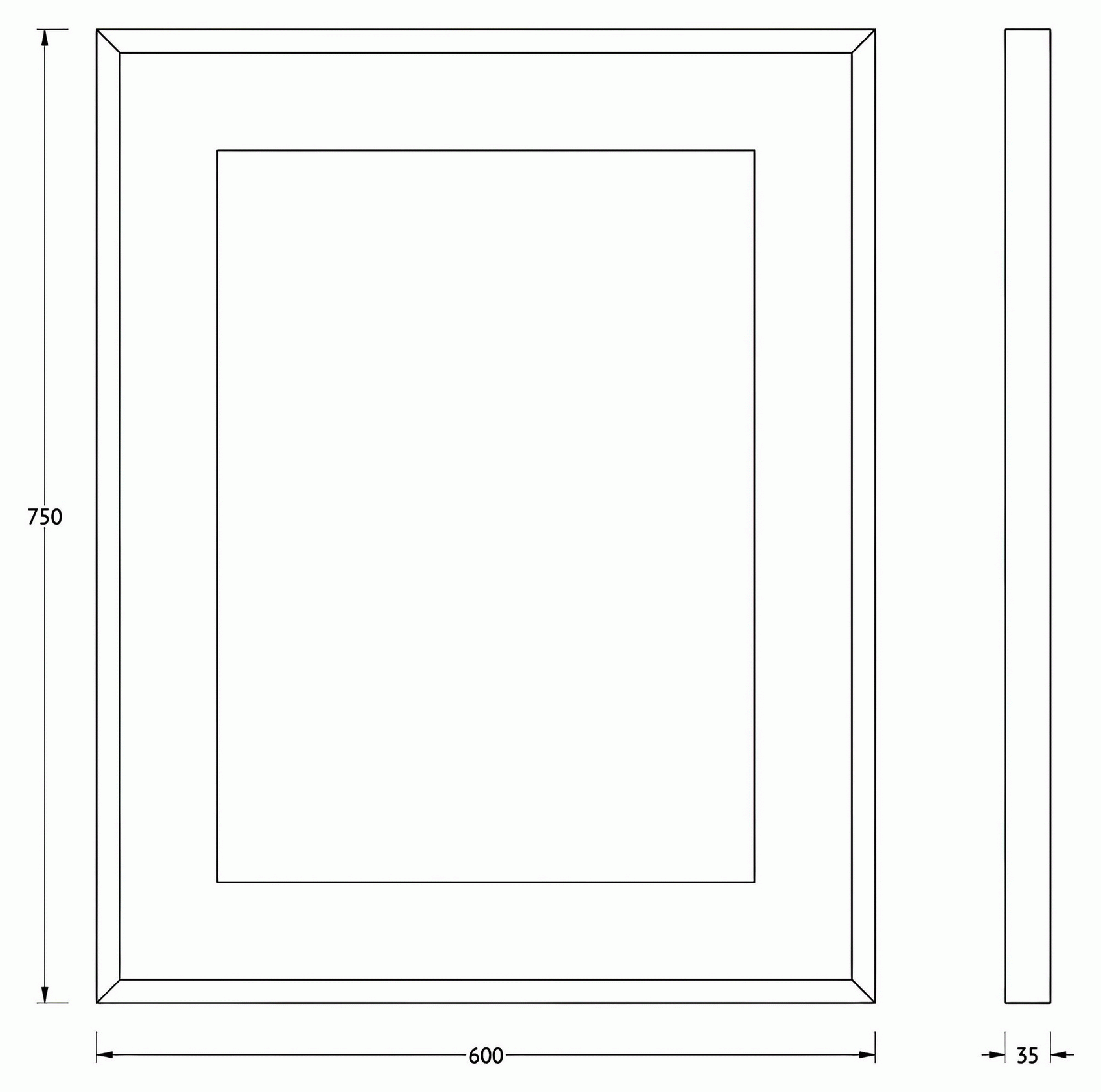 Evoform Ledside BY2201 Зеркало 600x750 с LED светильником