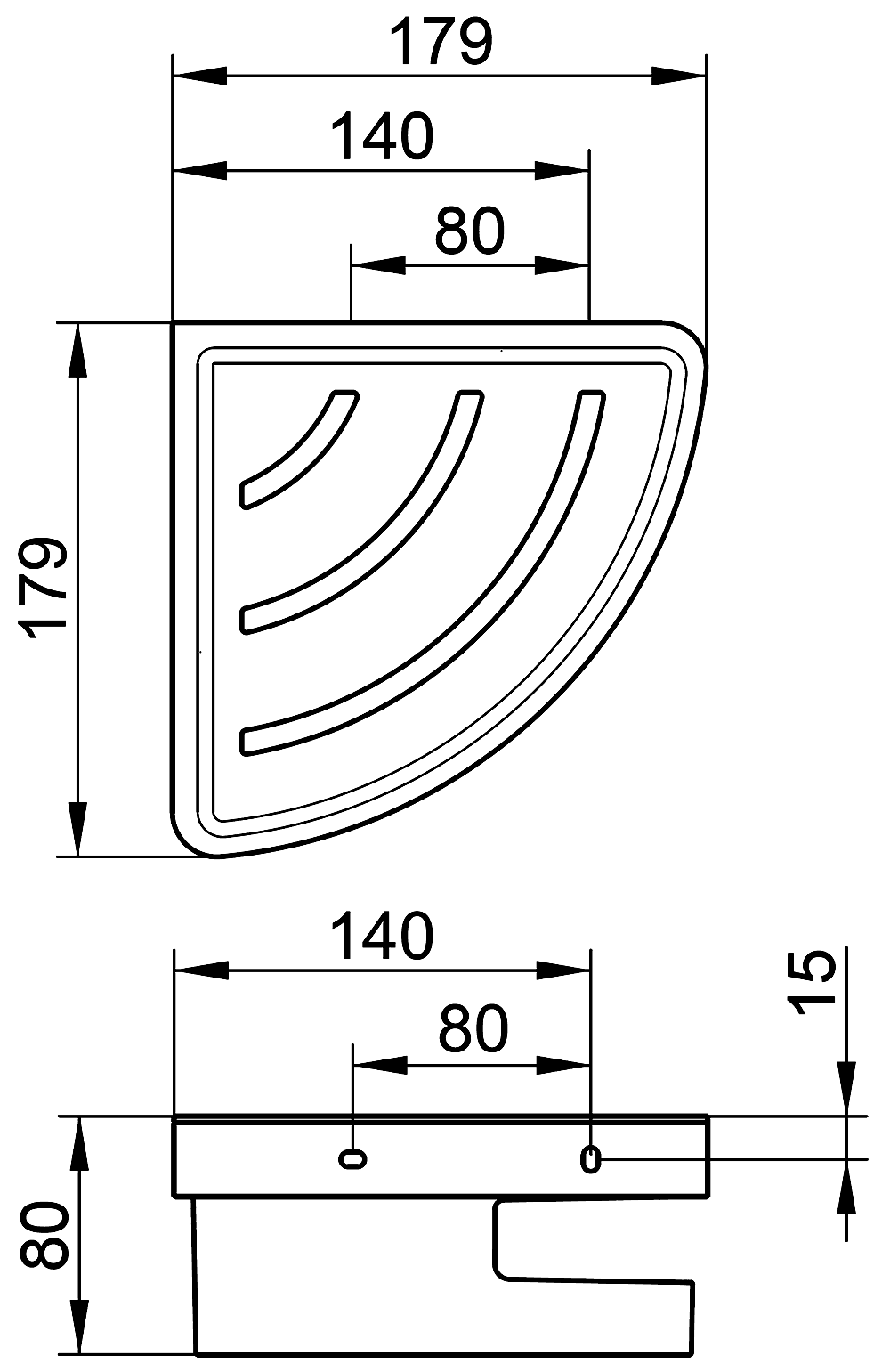 KEUCO Moll 12757 010000 Полка угловая (белый/хром)