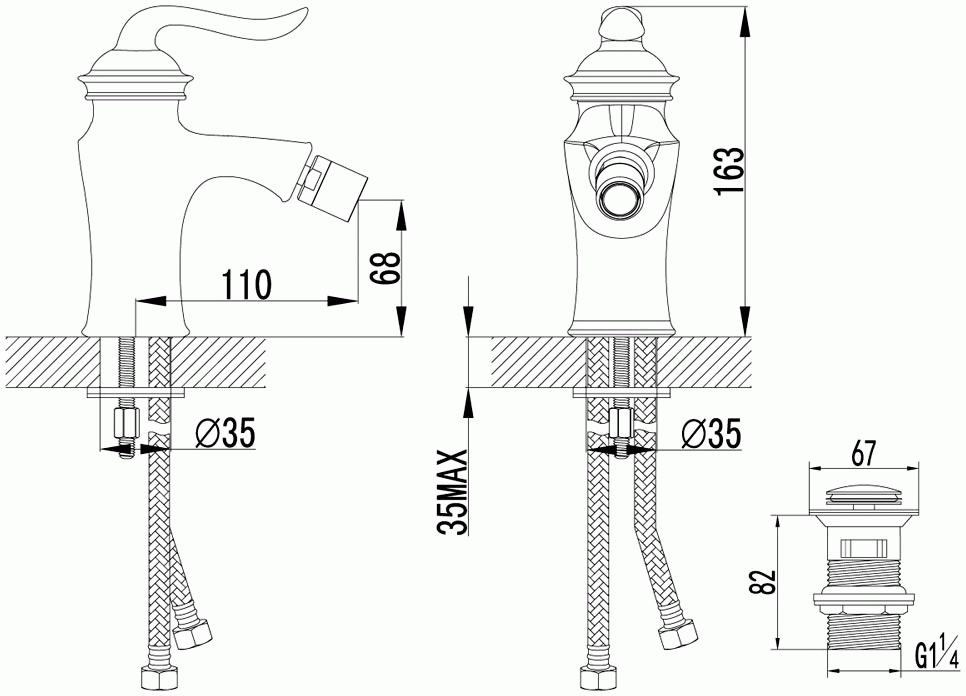 Lemark Brava LM4708G Смеситель для биде (золото)