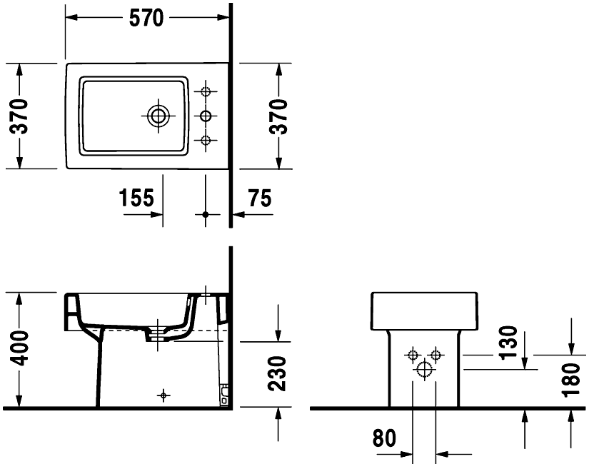 Duravit Vero 224010  Биде напольное