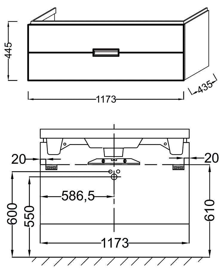 Jacob Delafon Reve EB1137-G1C/E4800  Тумбочка с раковиной 120 см (белый)