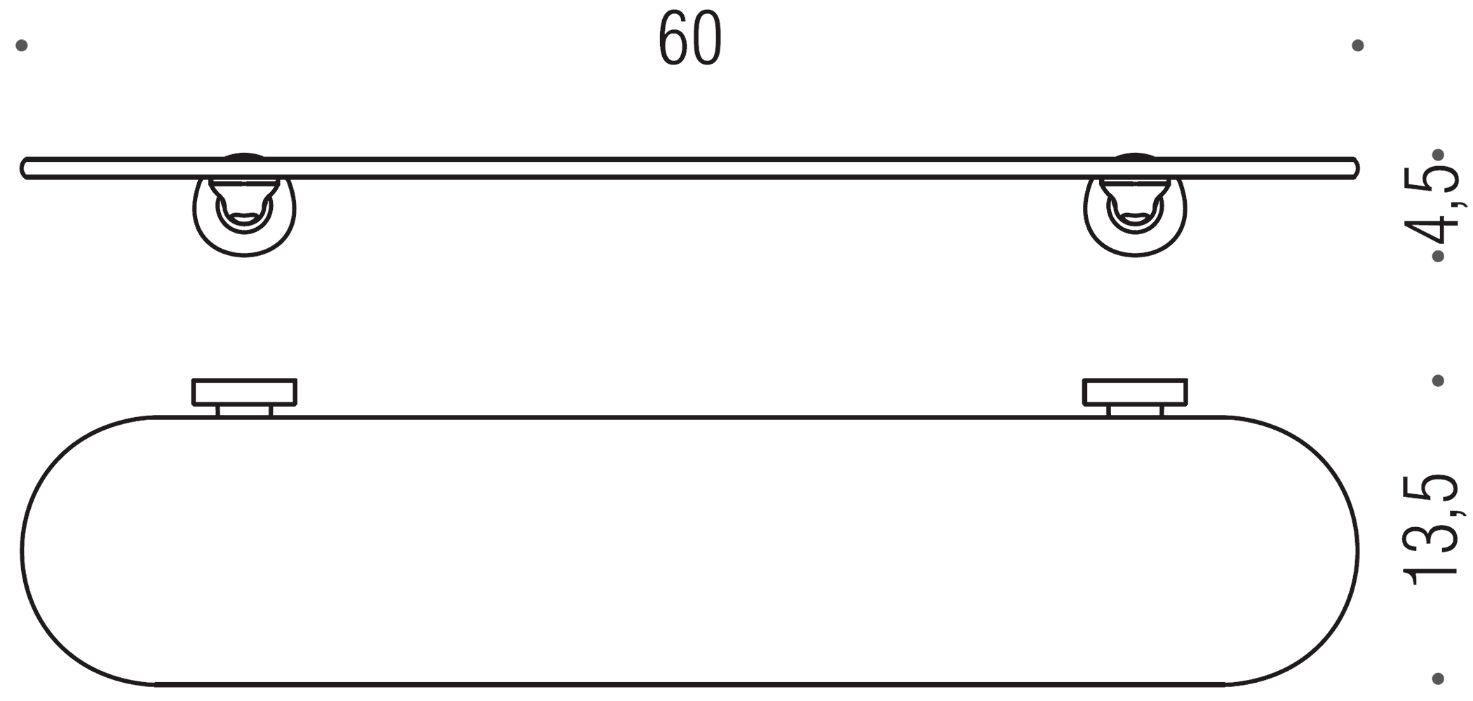 Colombo Basic B2716 Полочка 60 см