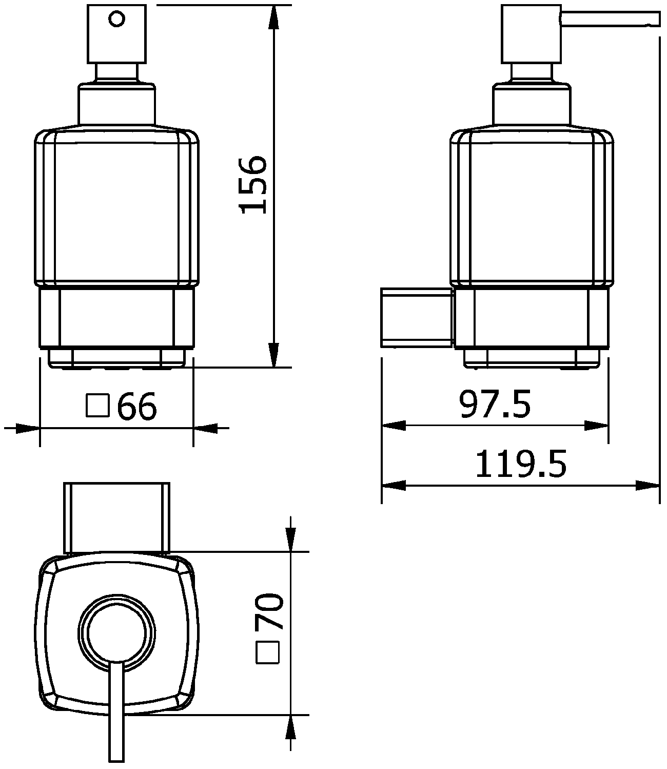 Langberger Vico 11321A-BP Диспенсер для жидкого мыла настенный (чёрный)