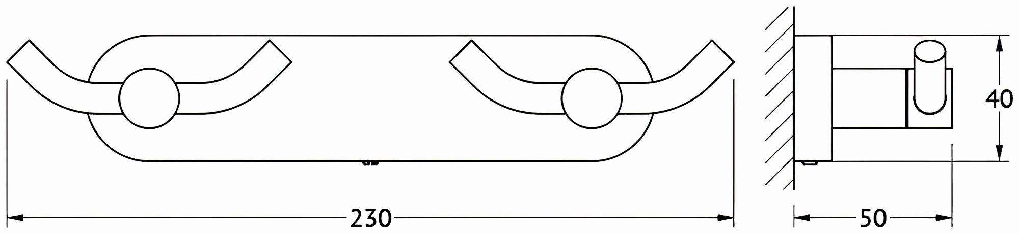 ArtWelle Harmonie HAR008 Планка с 2 двойными крючками