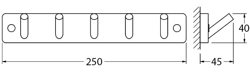 Ellux Avantgarde AVA002  Планка с 5-ю крючками