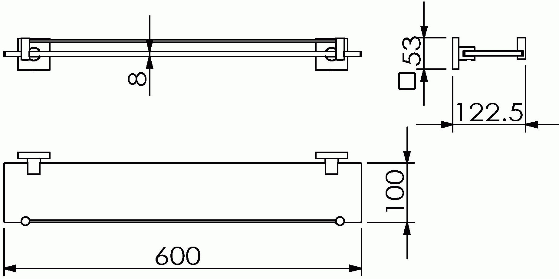 Langberger Ledro 11851A Полка с ограничителем 60 см