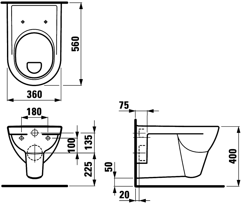 Laufen PRO 8.2095.1/8.9195.1  Унитаз подвесной с крышкой SoftClose (с полочкой)