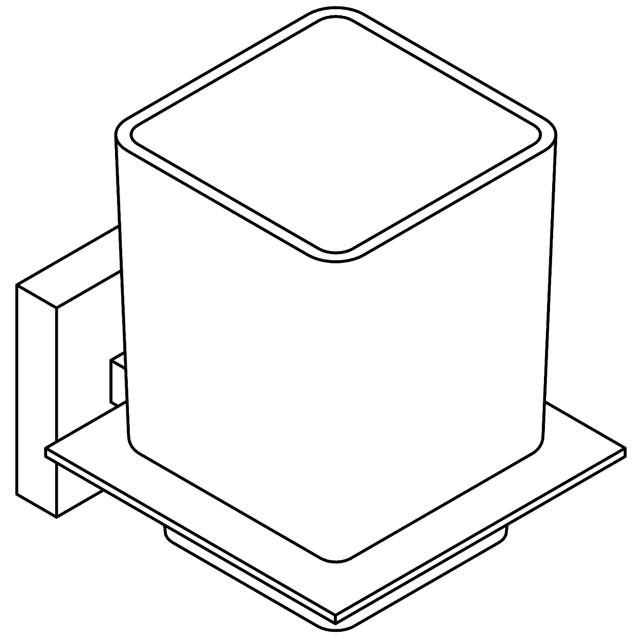 Rainbowl Cube 2784-7BP Стакан настенный керамический (чёрный)