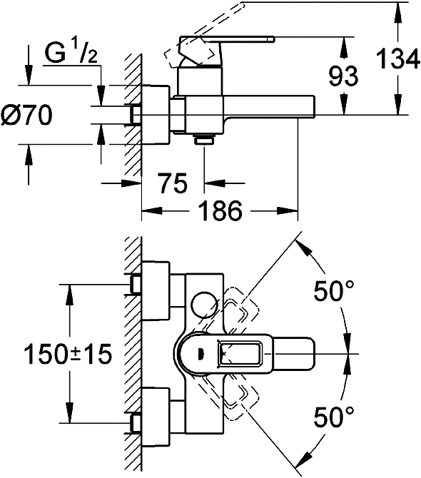 Grohe Quadra 32638 LS0  Смеситель для ванны (белый)