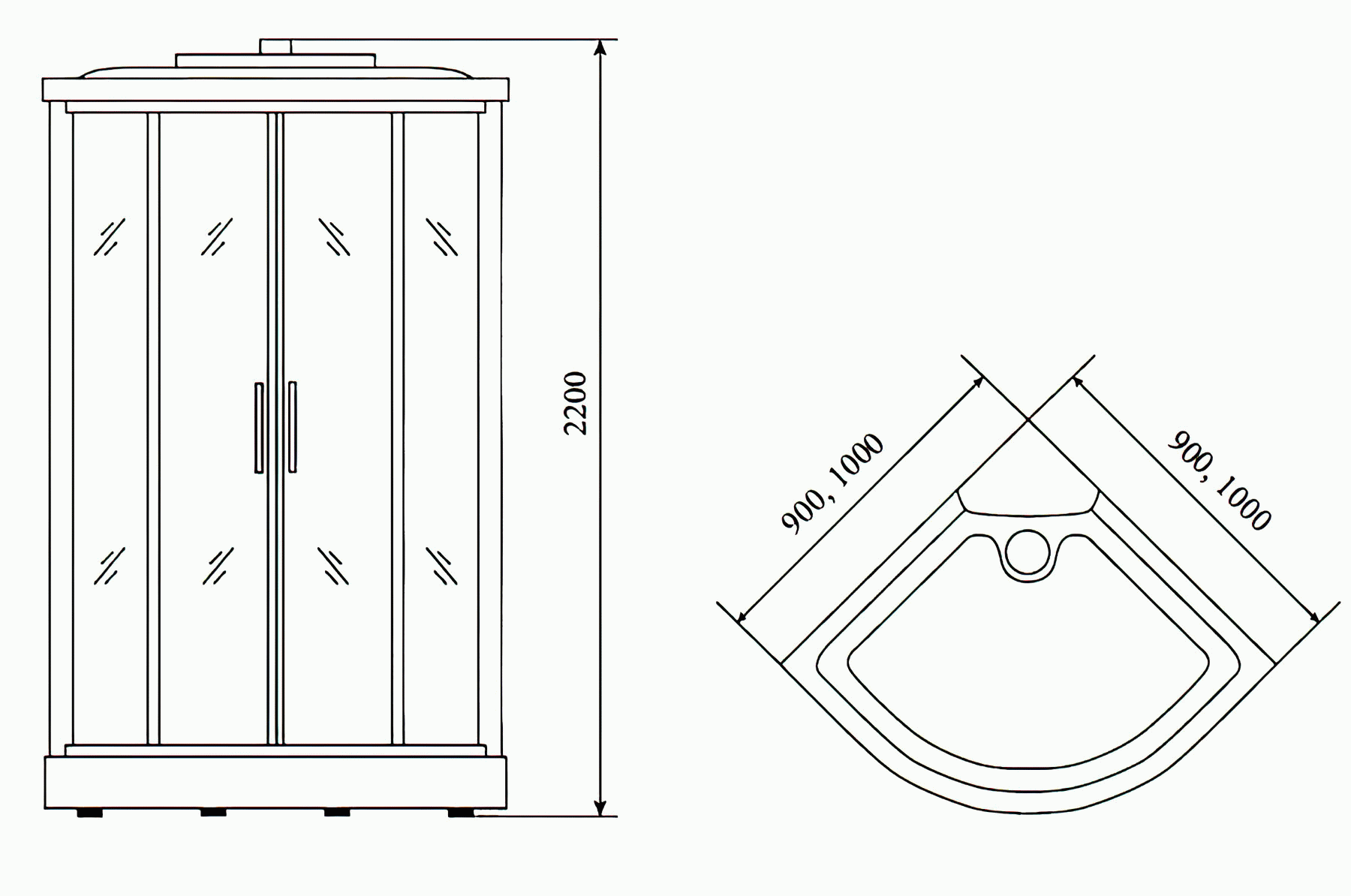 Timo Standart T-1109 P Душевая кабина 90x90x220