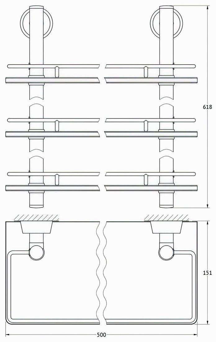 FBS Vizovice VIZ069 Полка 50 см 3-х ярусная