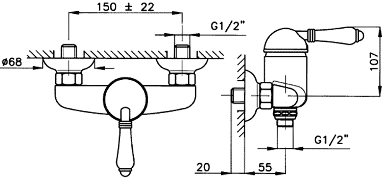 Nicolazzi El Capitan 3405BZ75  Смеситель душевой (бронза)