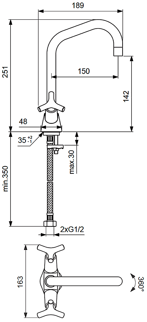 Vidima Trinity BA259AA Смеситель для раковины высокий