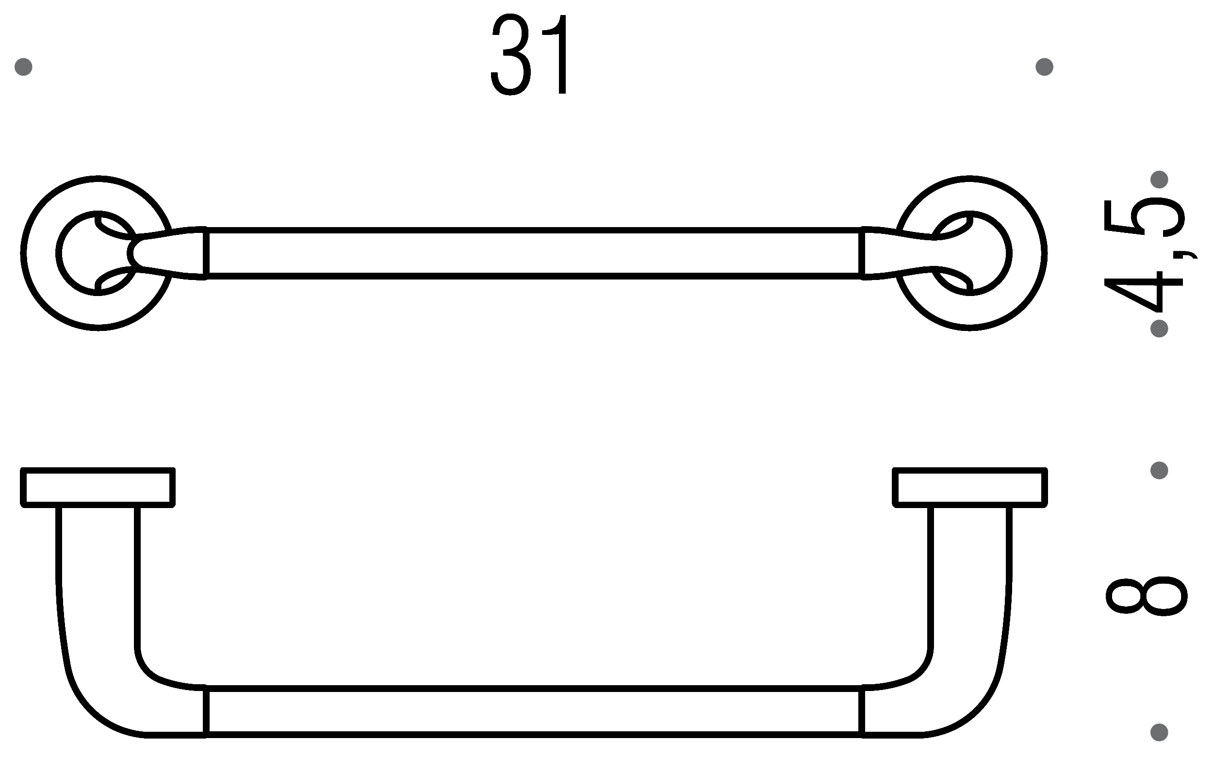 Colombo Basic B2709 Полотенцедержатель 31 см