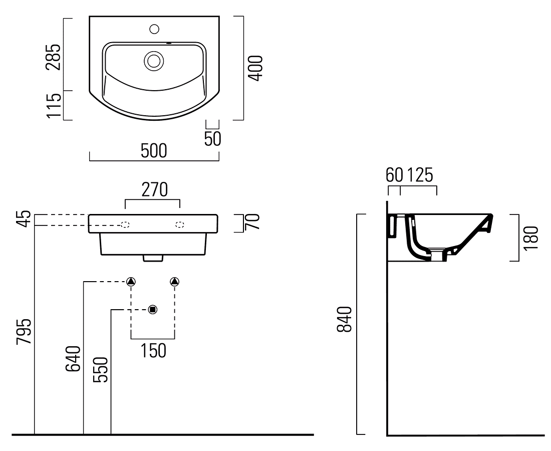 GSI Modo 7785111  Раковина 500x400