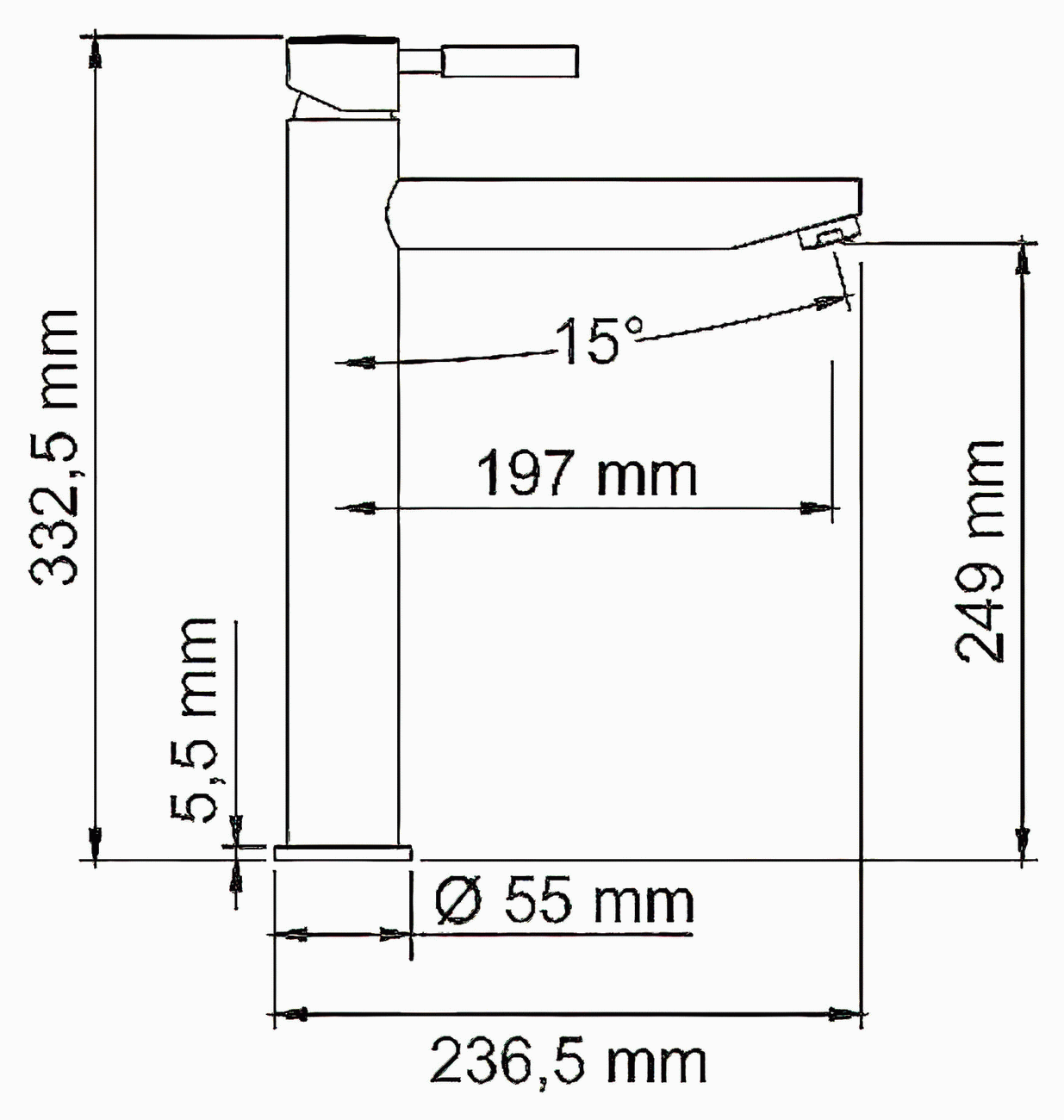 WasserKraft Main 4103H Смеситель для свободностоящей раковины