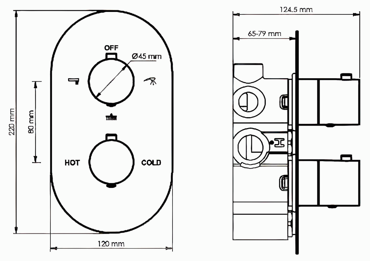 WasserKraft Elbe 7444 Встраиваемый термосмеситель для ванны (чёрный)