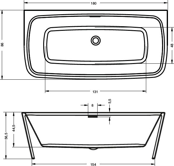 Riho Adore Fs 180 Ванна акриловая 1800x860