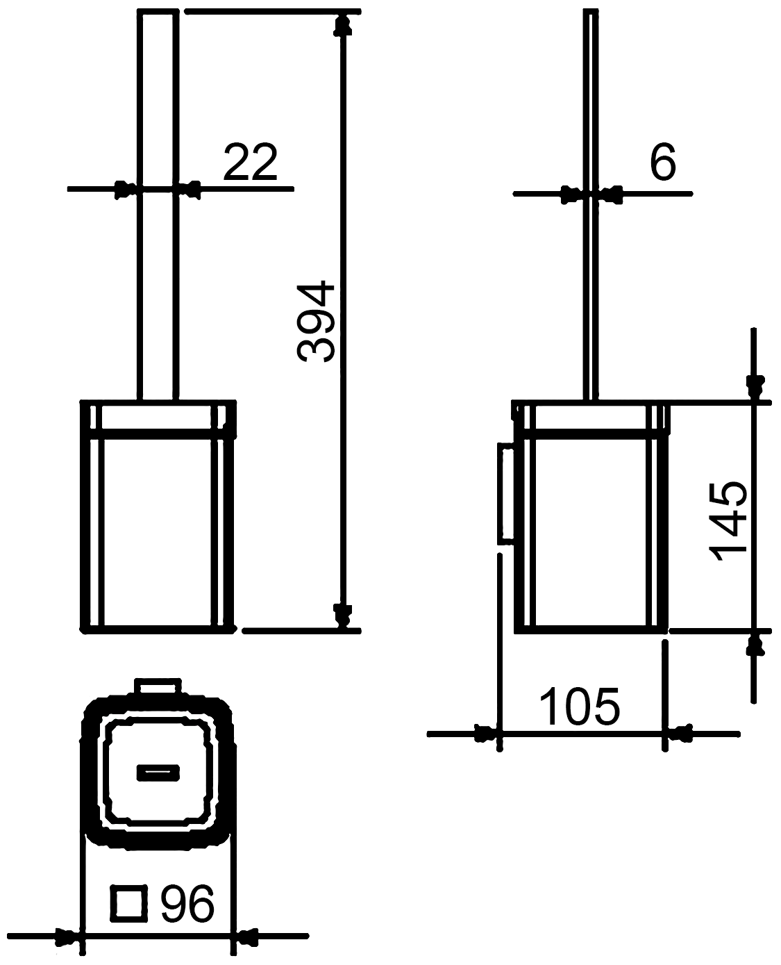 Langberger Vico 11325B Ёршик L&C настенный с крышкой