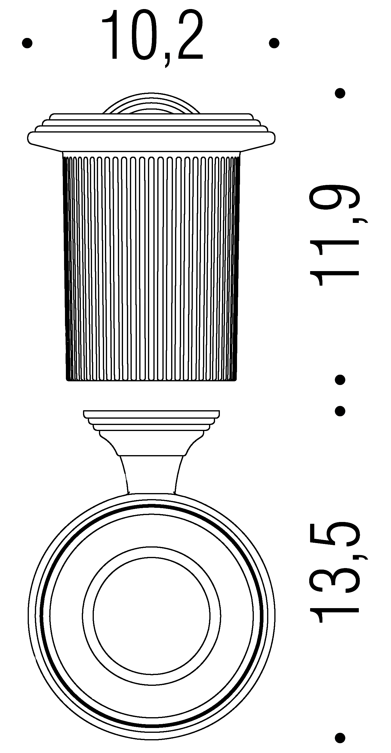 Colombo Hermitage B3302 Стакан настенный (хром)