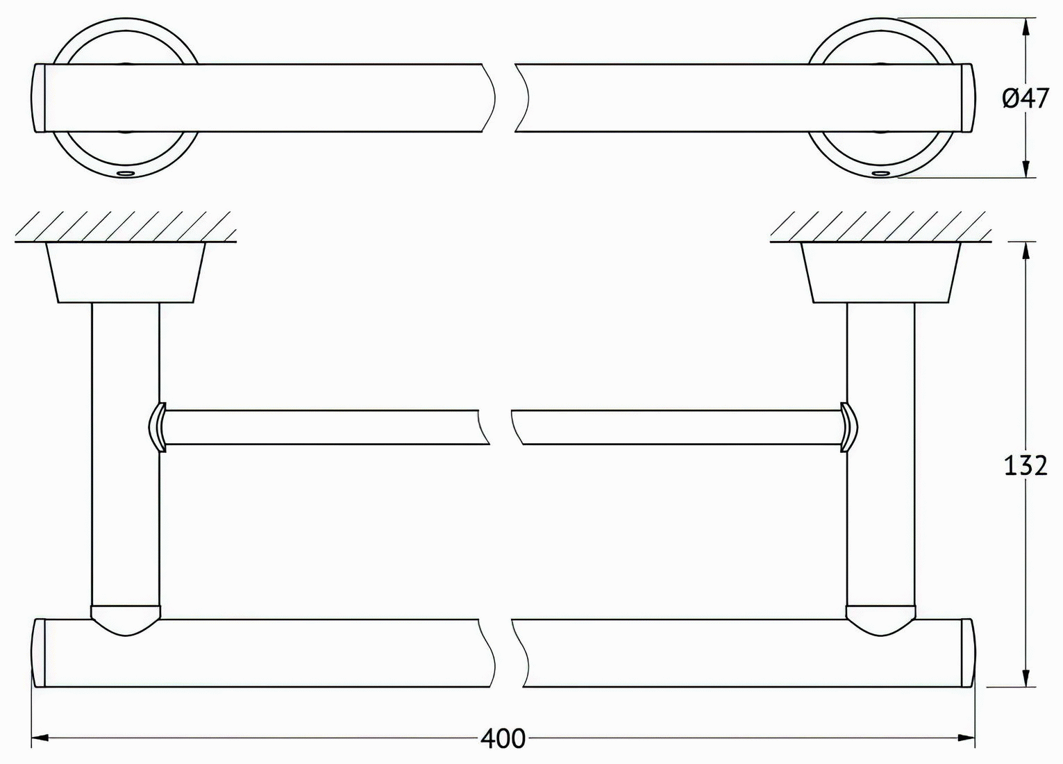 FBS Vizovice VIZ035 Полотенцедержатель двойной 40 см