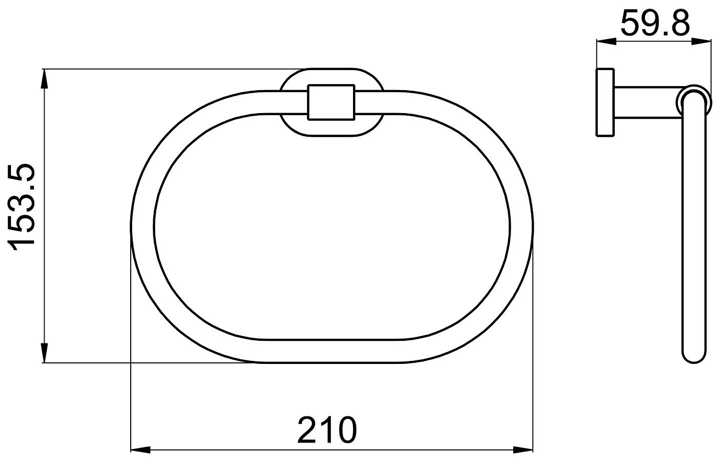 Rav-Slezak Yukon YUA0104CB  Полотенцедержатель-кольцо (хром/белый)