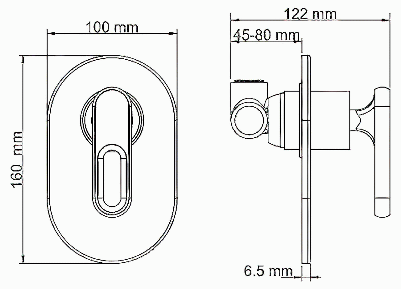 WasserKraft Kammel 1851 Встраиваемый смеситель для душа