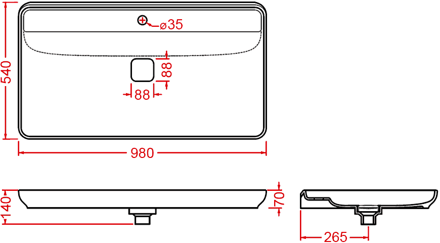 ArtCeram Naked NAL001.01.00  Раковина свободностоящая 900x500