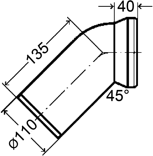 Viega 101718 Фановая труба 45° DN100x135 (3812)