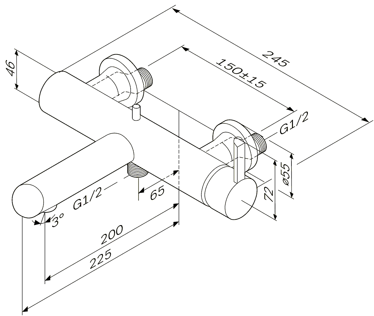 AM·PM Awe F1510000 Смеситель для ванны