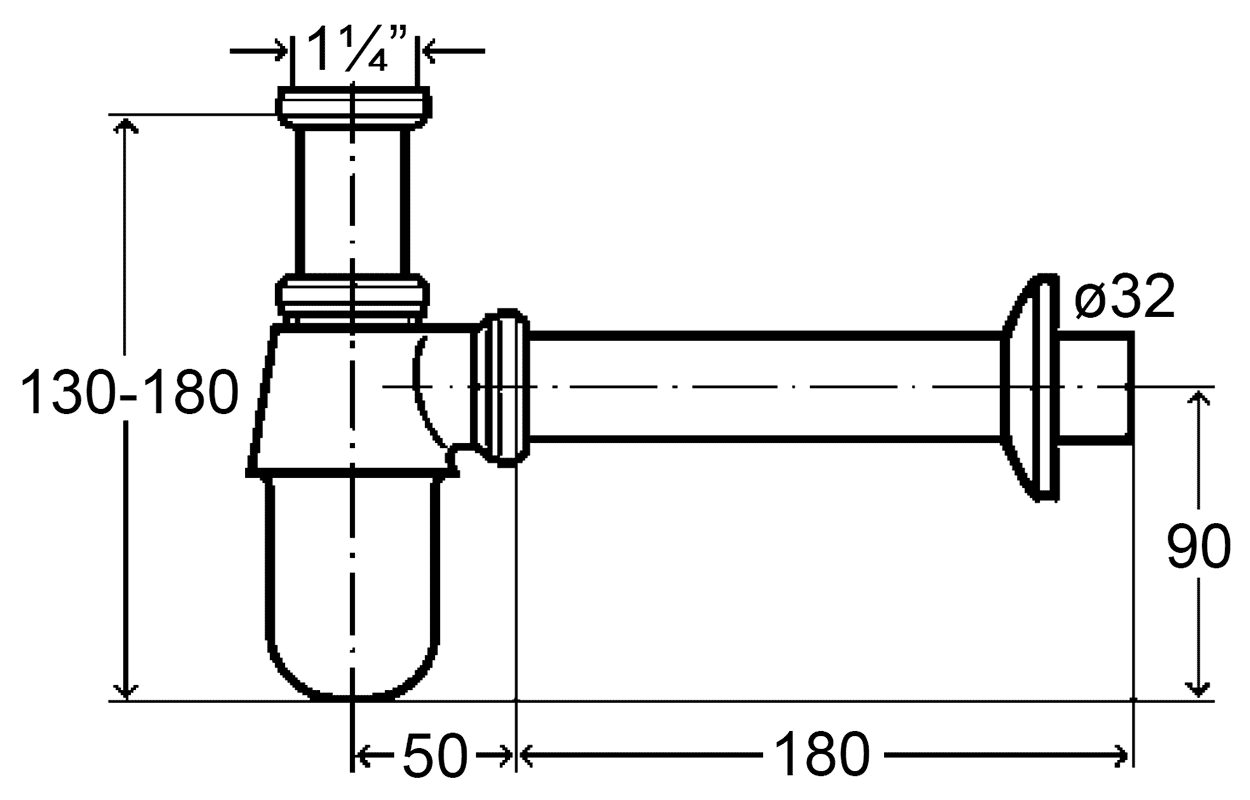 Viega 100674 Сифон 1-1/4"х32 для раковины латунный с отводом (5753)