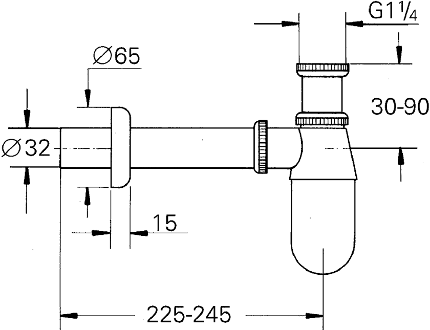 Grohe 28920 000 Сифон 1-1/4" для раковины