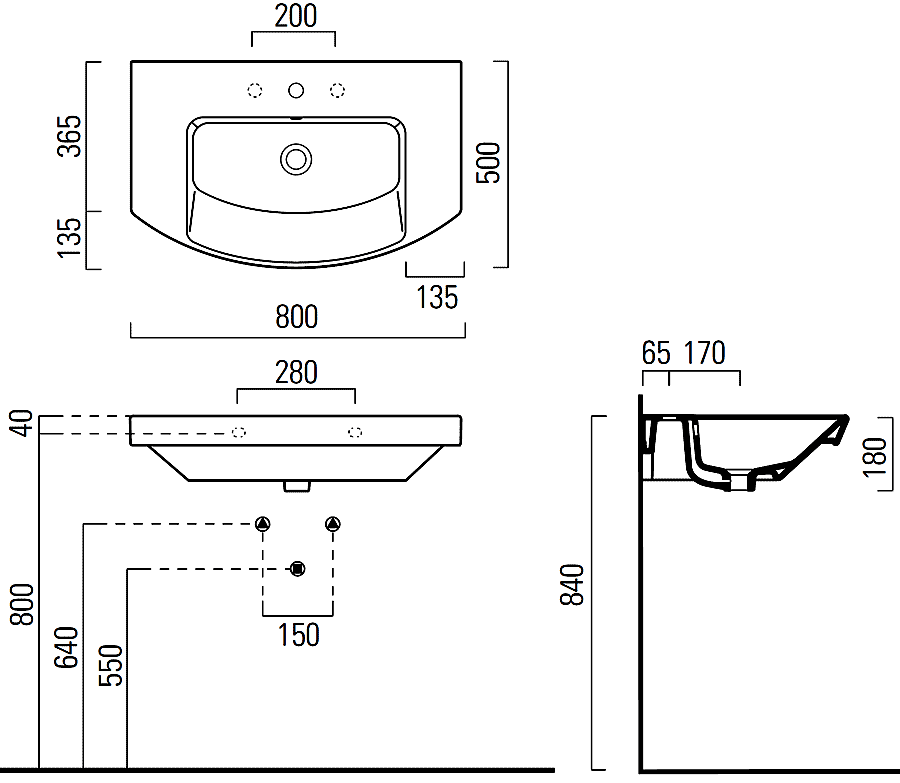 GSI Modo 7722111  Раковина 800x500